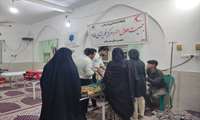 پوشش خدمات امدادی درمانی به عزاداران در مراسم علم‌گردانی پنجم محرم در میناب 